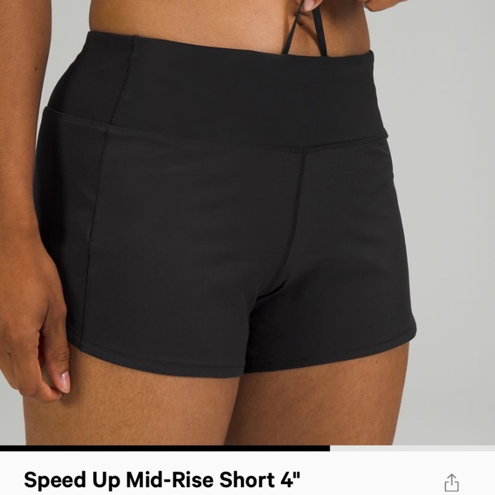 Lululemon Speed Up mid rise short 4” black